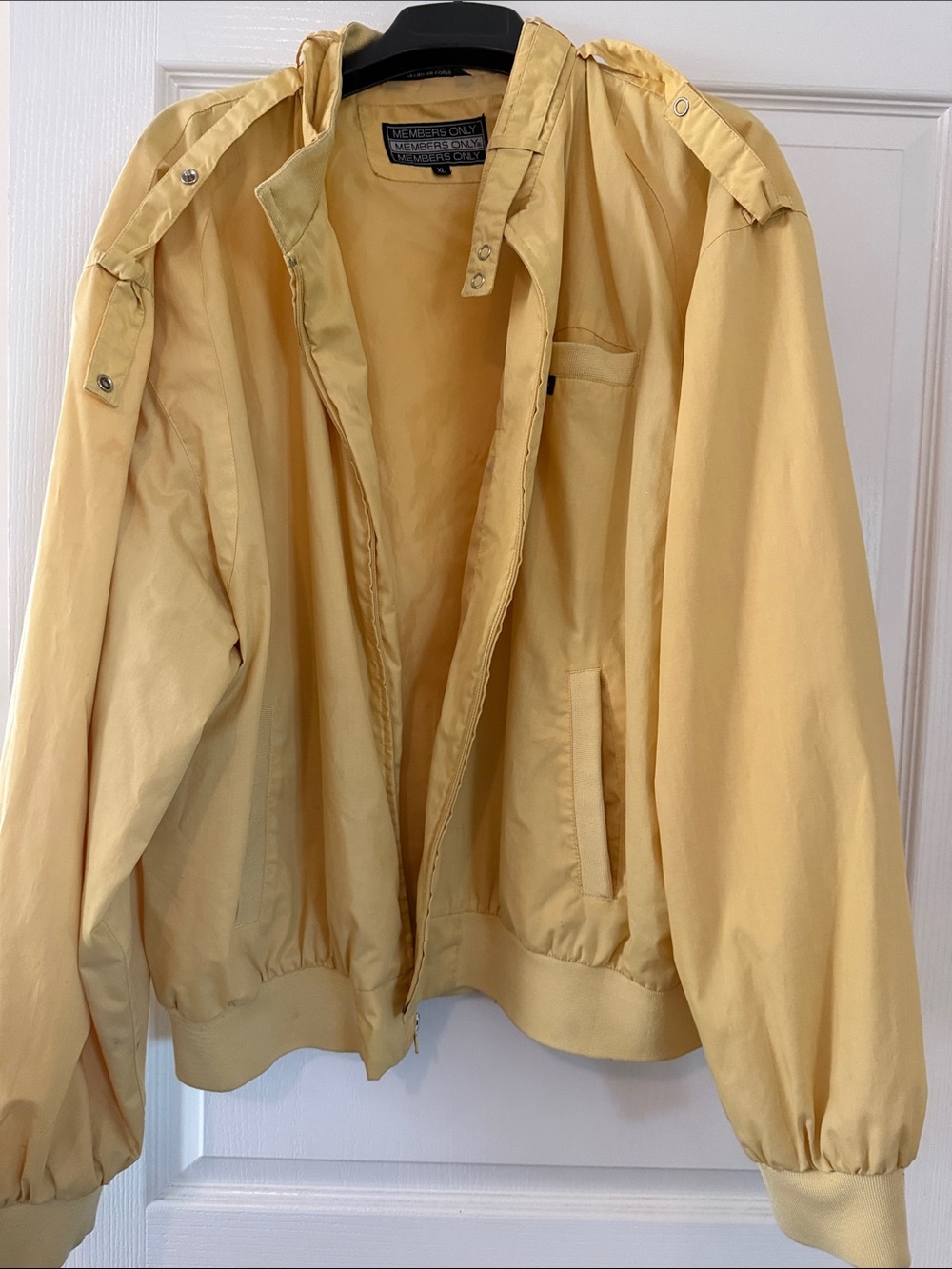 Members Only Pale Yellow Lightweight Bomber Jacket